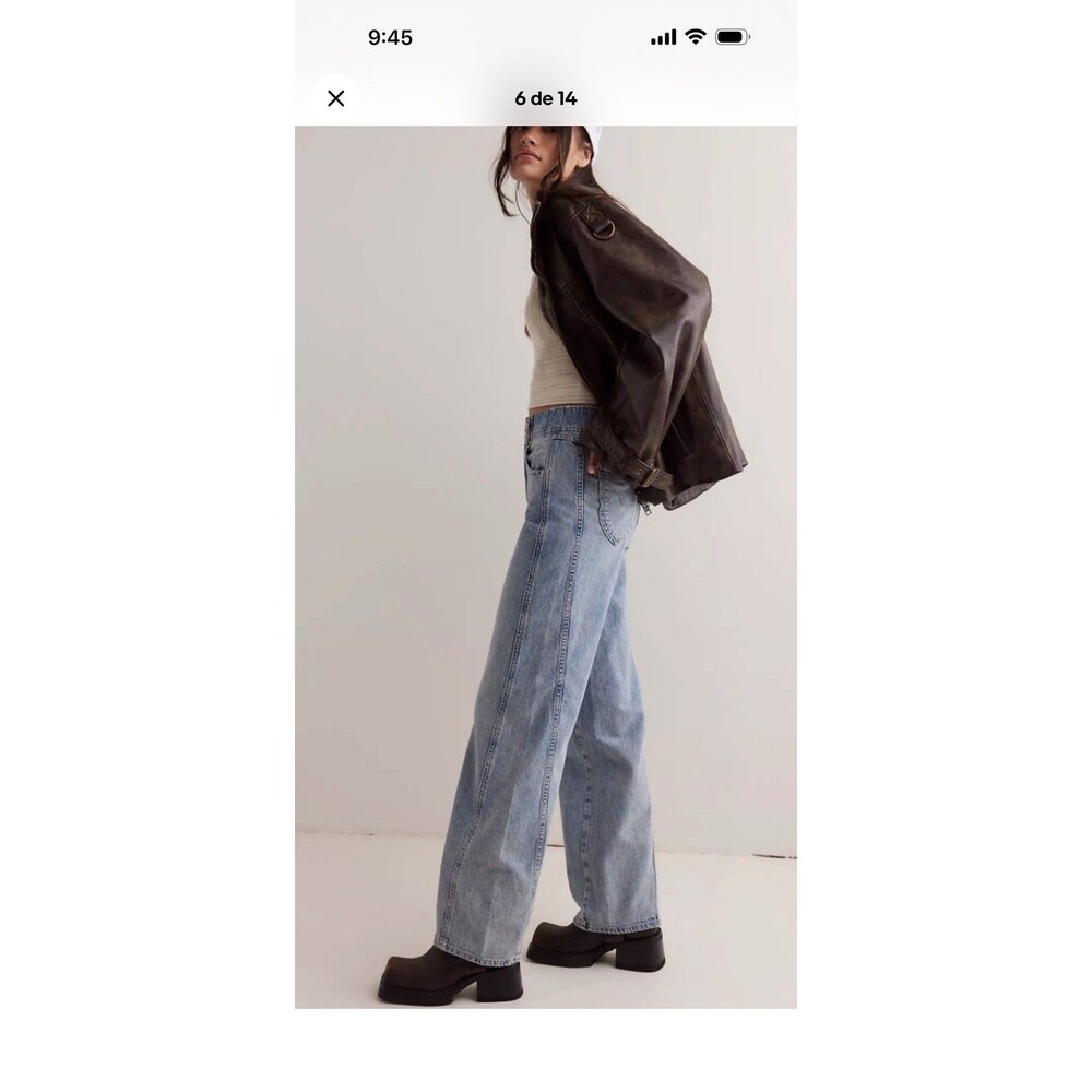 NEW FREE PEOPLE WE THE FREE OPAL ASTER STRAIGHT LEG JEANS Size 24 - Picture 16 of 16
